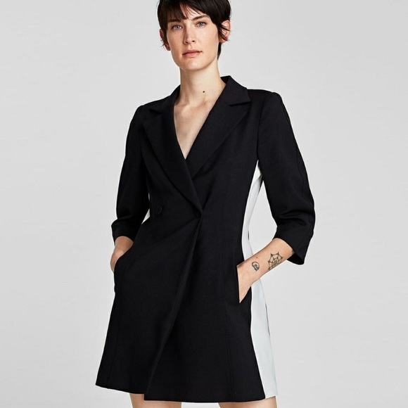 zara blazer dress with belt